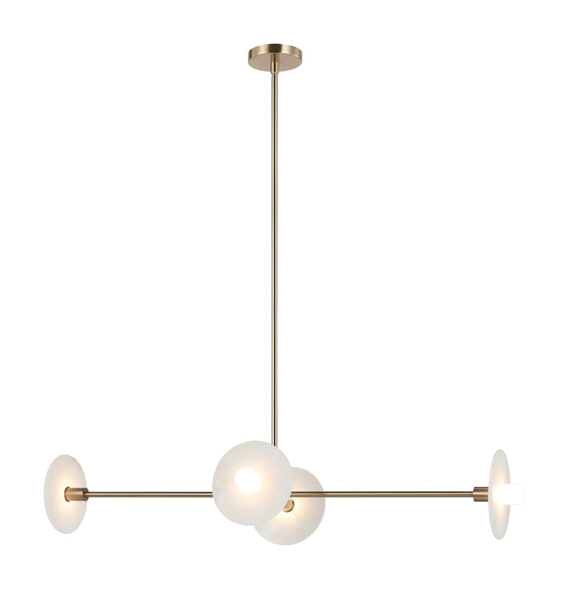 Monument 4-Light Linear Chandelier in Champagne Gold