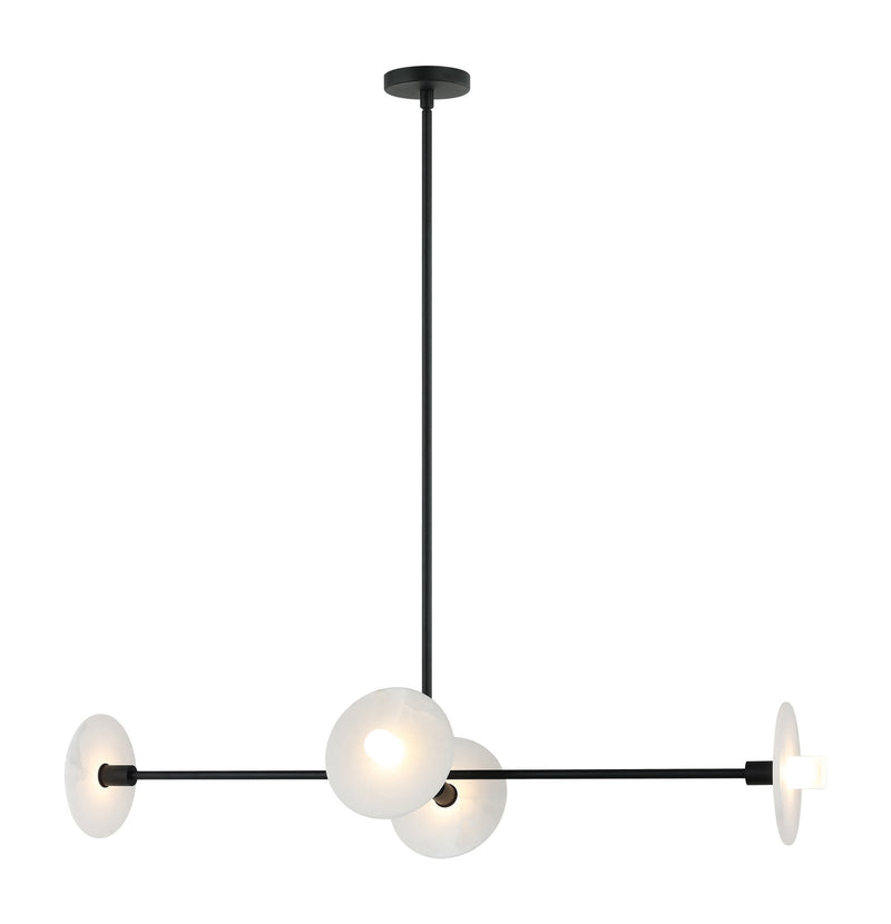 Monument 4-Light Linear Chandelier in Matte Black