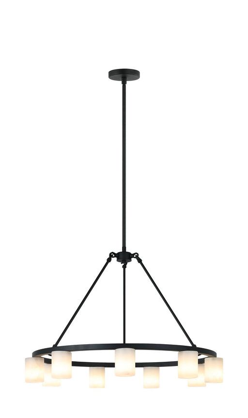 Lindy 30" 9-Light Chandelier in Matte Black