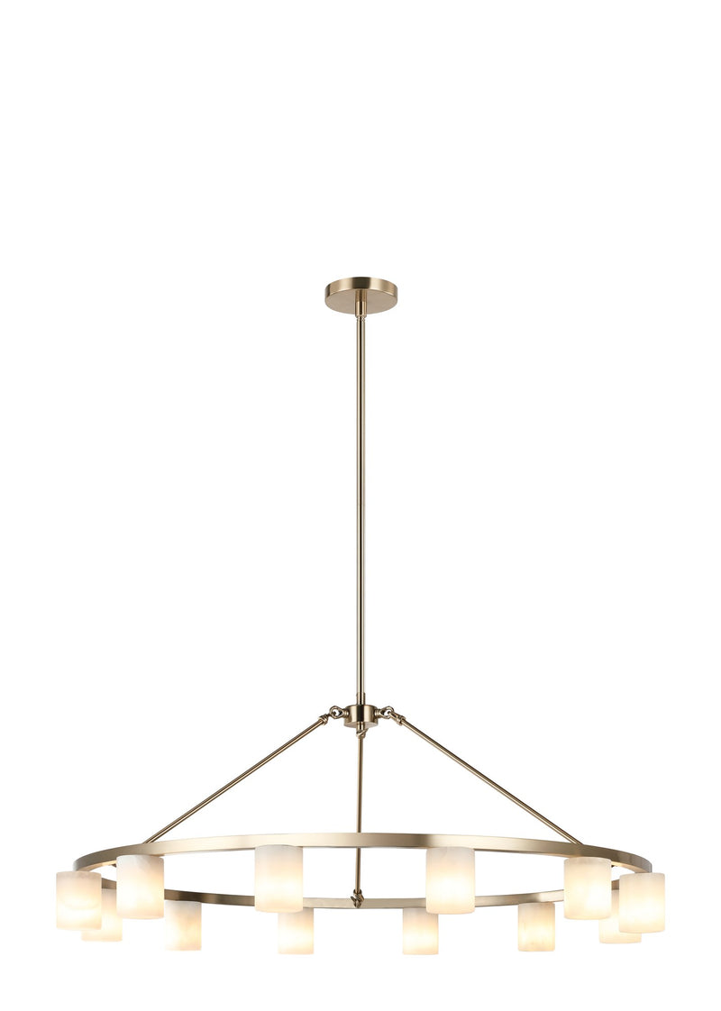 Lindy 40" 12-Light Chandelier in Champagne Gold