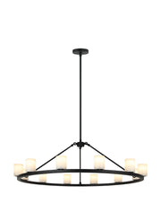 Lindy 40" 12-Light Chandelier in Matte Black