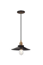 Bulstrode's Workshop 10" Pendant in Aged Gold Brass / Black