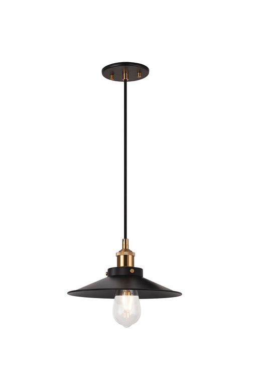 Bulstrode's Workshop 10" Pendant in Aged Gold Brass / Black