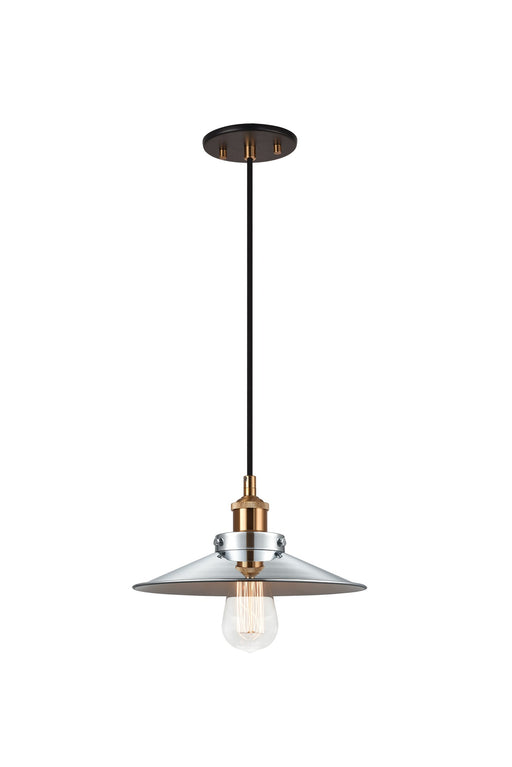 Bulstrode's Workshop 10" Pendant in Aged Gold Brass / Chrome