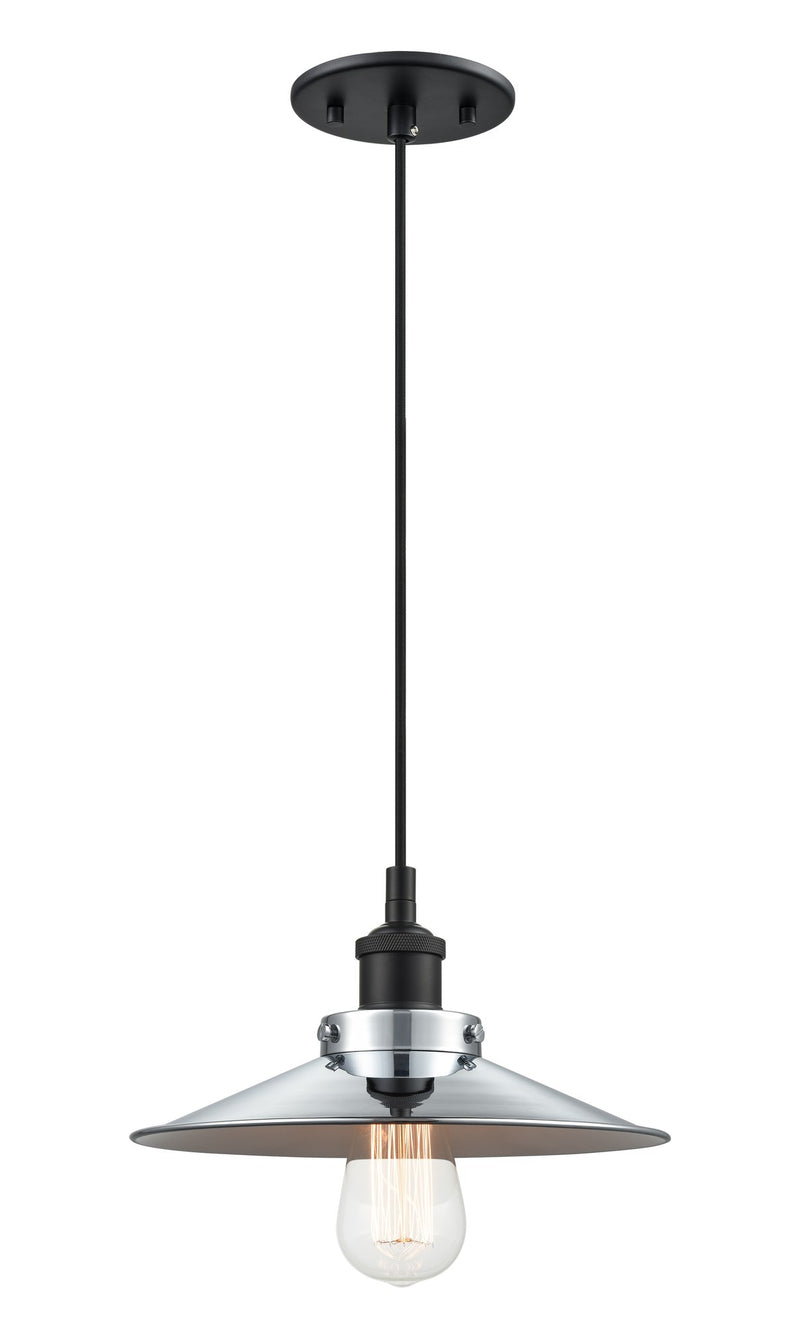 Bulstrode's Workshop 10" Pendant in Black / Chrome