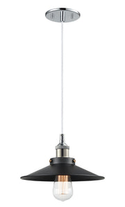 Bulstrode's Workshop 10" Pendant in Chrome / Black