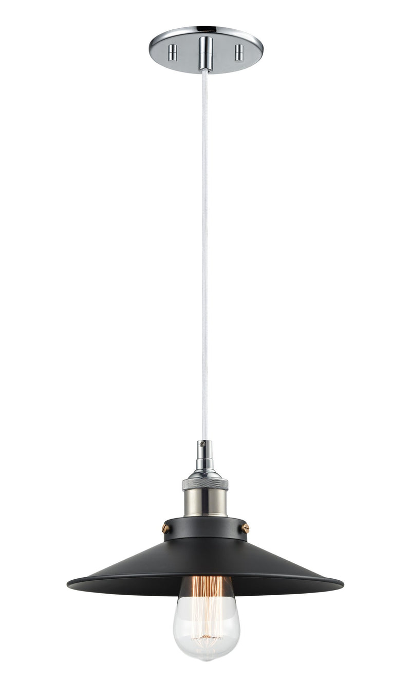 Bulstrode's Workshop 10" Pendant in Chrome / Black