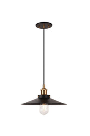 Bulstrode's Workshop 12" Pendant in Aged Gold Brass / Black