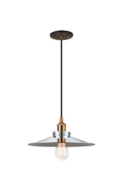 Bulstrode's Workshop 12" Pendant in Aged Gold Brass / Chrome