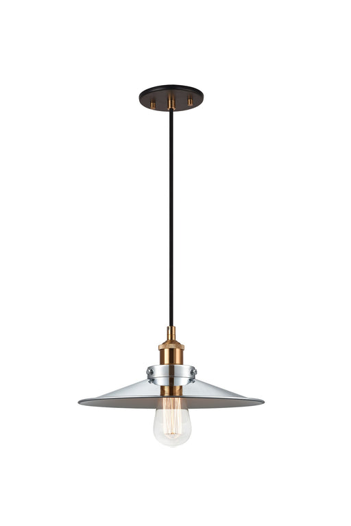 Bulstrode's Workshop 12" Pendant in Aged Gold Brass / Chrome