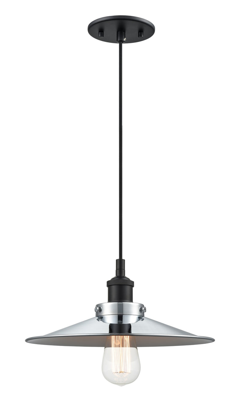 Bulstrode's Workshop 12" Pendant in Black / Chrome