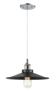 Bulstrode's Workshop 12" Pendant in Chrome / Black