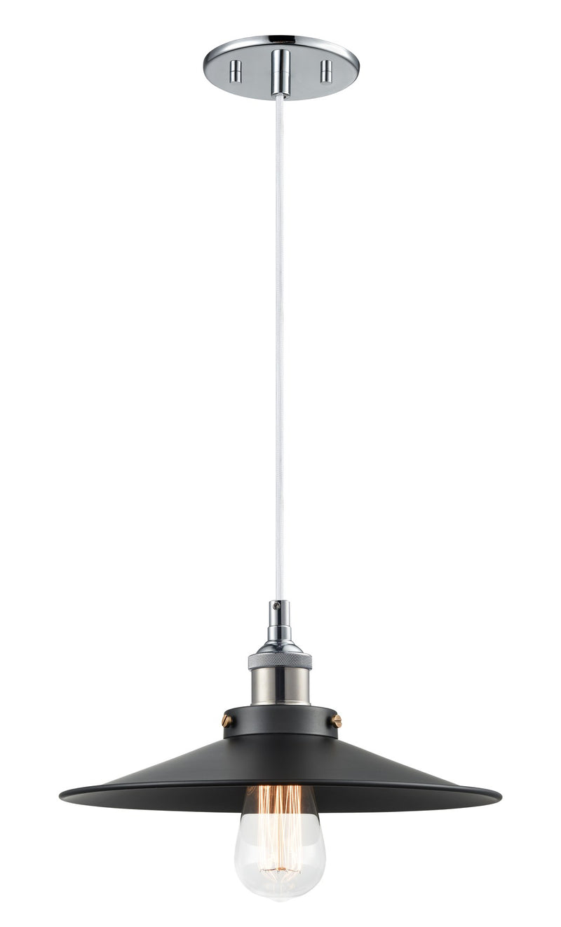 Bulstrode's Workshop 12" Pendant in Chrome / Black
