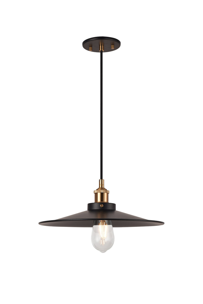 Bulstrode's Workshop 14" Pendant in Aged Gold Brass / Black