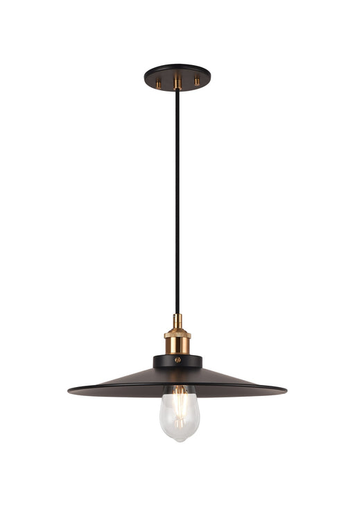 Bulstrode's Workshop 14" Pendant in Aged Gold Brass / Black