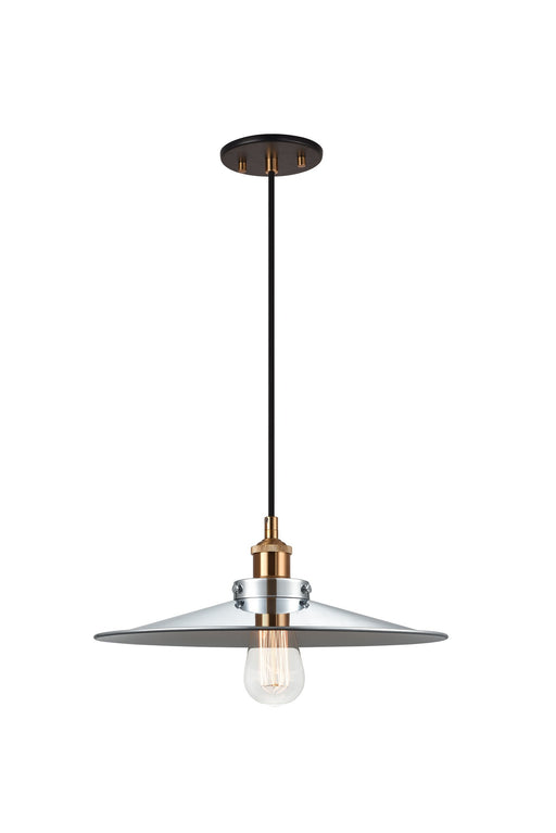 Bulstrode's Workshop 14" Pendant in Aged Gold Brass / Chrome
