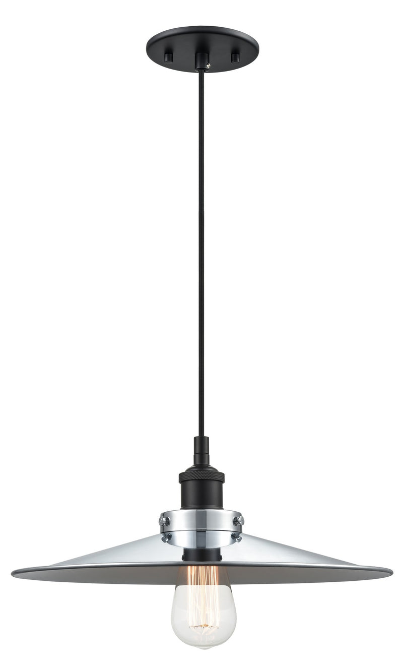 Bulstrode's Workshop 14" Pendant in Black / Chrome