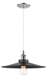 Bulstrode's Workshop 14" Pendant in Chrome / Black