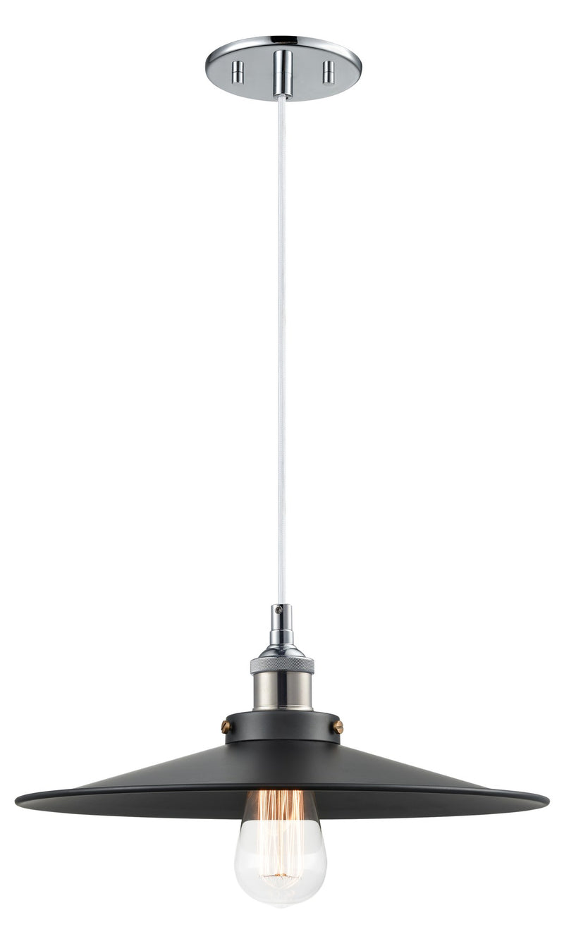 Bulstrode's Workshop 14" Pendant in Chrome / Black