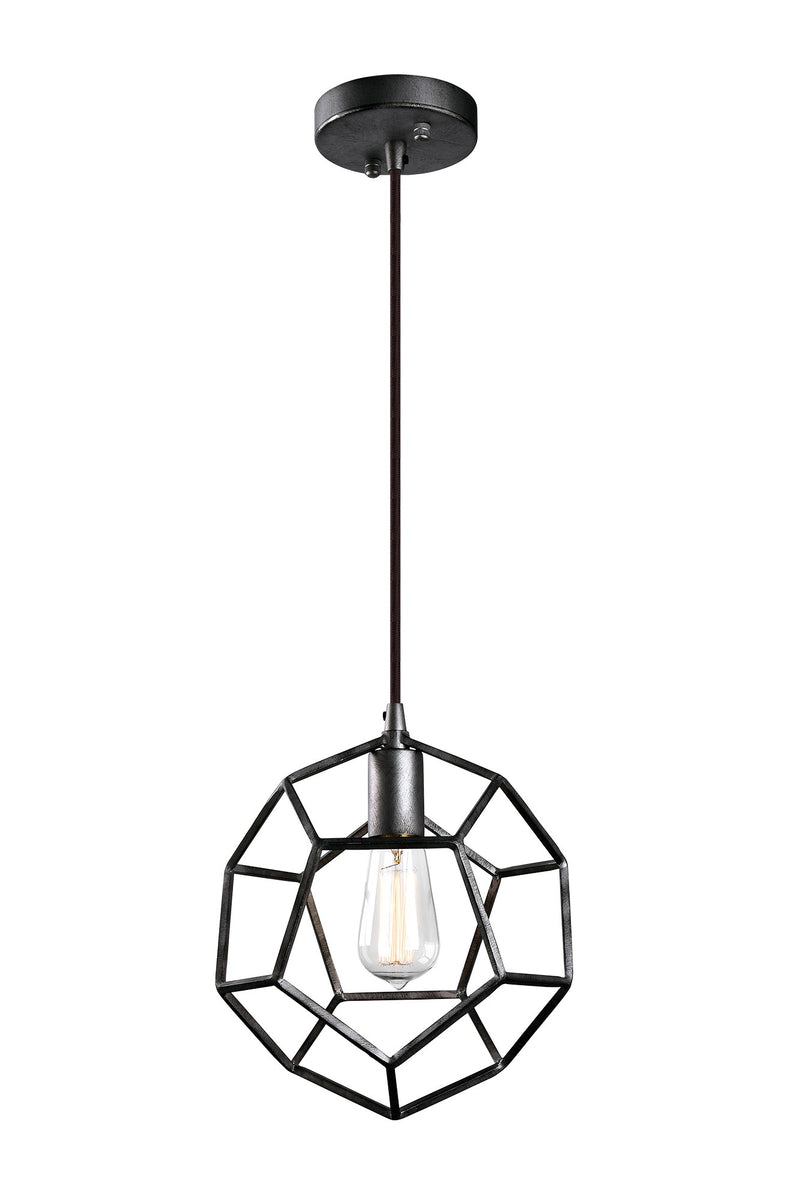 Geometry Series 9.5" Mini Pendant in Rusty Black