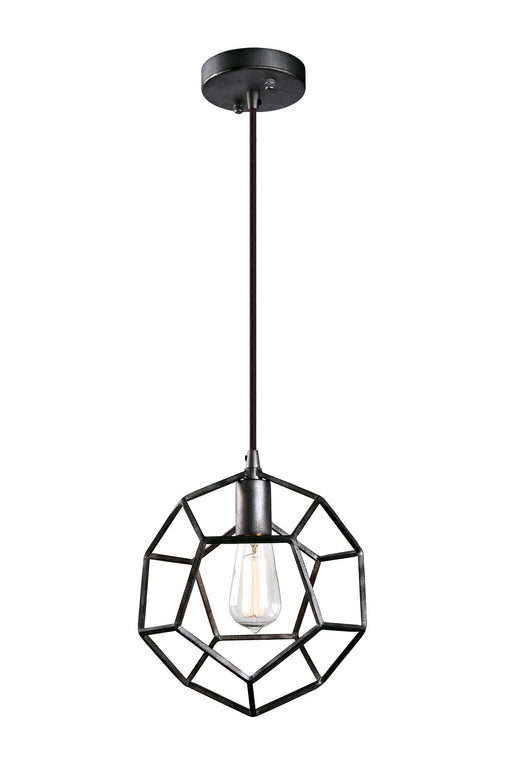 Geometry Series 9.5" Mini Pendant in Rusty Black