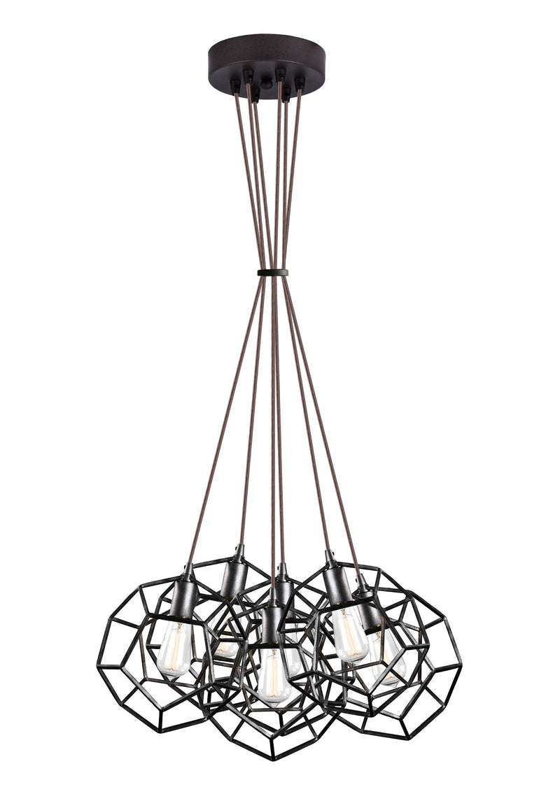 Geometry Series 6-Light Pendant in Rusty Black