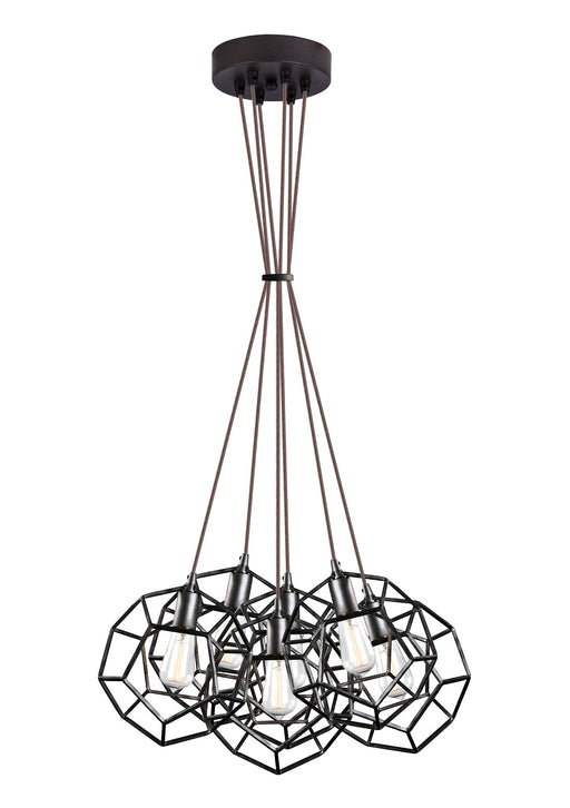 Geometry Series 6-Light Pendant in Rusty Black
