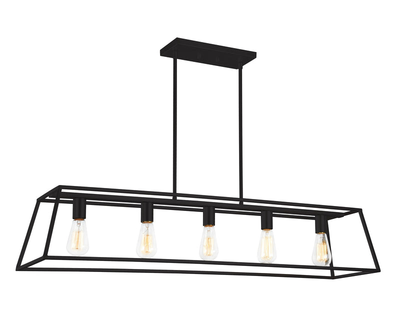 Candor 46" 5-Light Linear Chandelier in Rusty Black