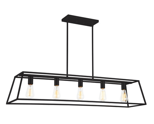 Candor 46" 5-Light Linear Chandelier in Rusty Black