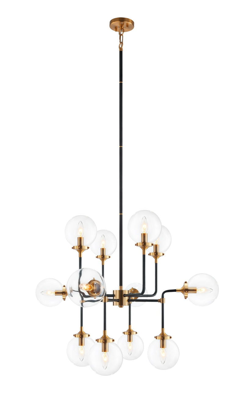 Particles 12-Light Chandelier in Aged Gold Brass