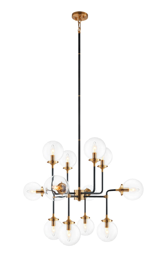 Particles 12-Light Chandelier in Aged Gold Brass