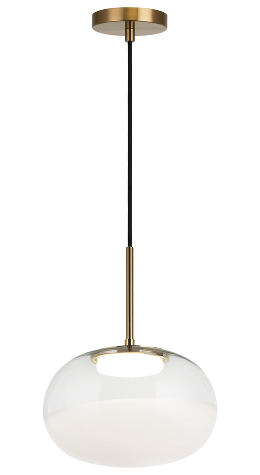 Jayce 11" Pendant in Aged Gold Brass / White