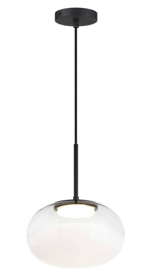 Jayce 11" Pendant in Matte Black / White
