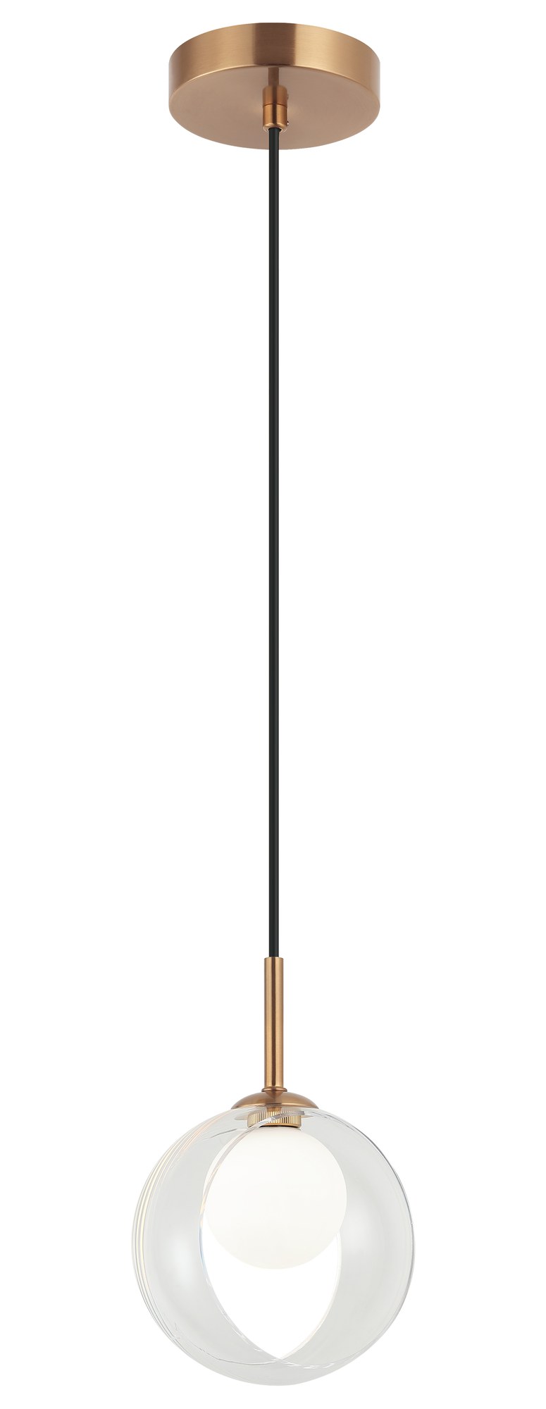 Delcia 3" Mini Pendant in Aged Gold Brass