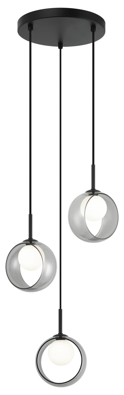 Delcia 14" 3-Light Pendant in Black