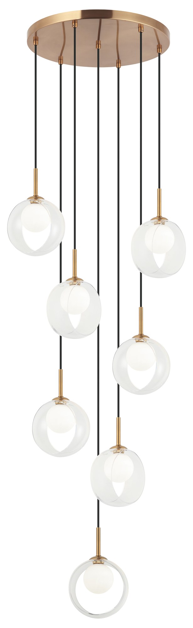 Delcia 20" 7-Light Pendant in Aged Gold Brass