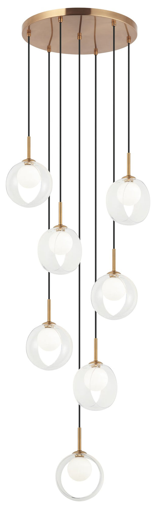 Delcia 20" 7-Light Pendant in Aged Gold Brass