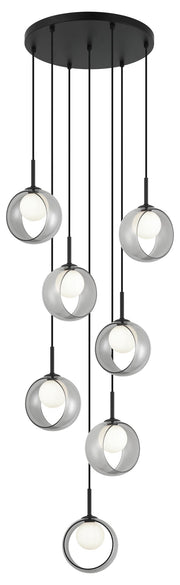 Delcia 20" 7-Light Pendant in Black