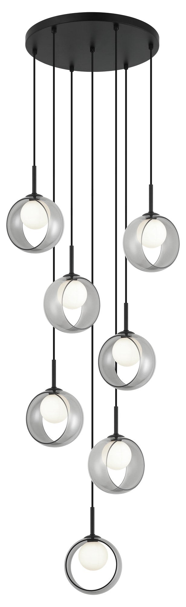 Delcia 20" 7-Light Pendant in Black