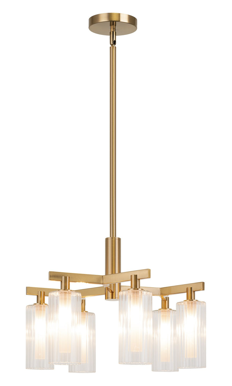 Kristof 6-Light Chandelier in Aged Gold Brass