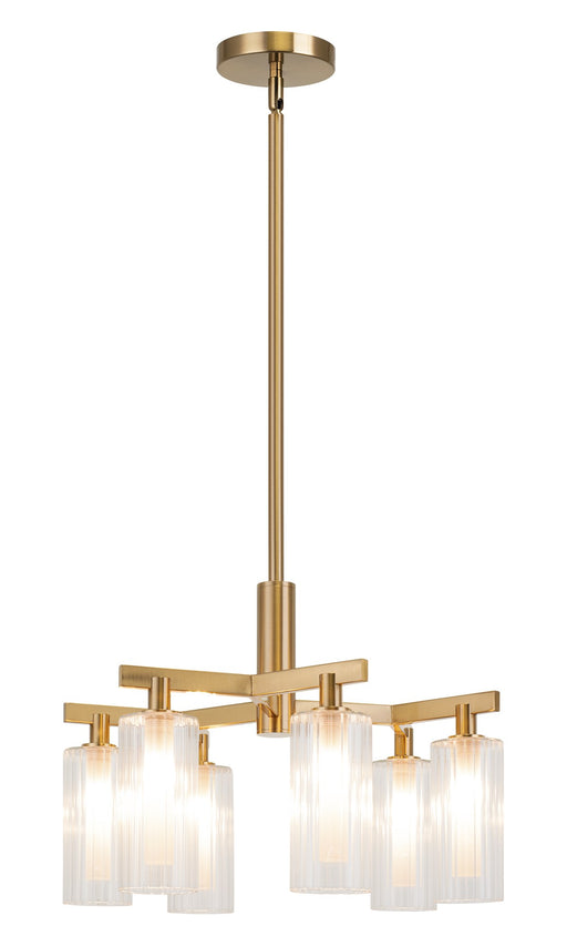 Kristof 6-Light Chandelier in Aged Gold Brass