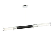Tubo 2-Light Chandelier in Matte Black / Chrome