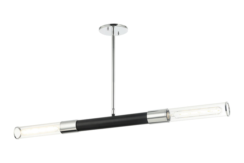 Tubo 2-Light Chandelier in Matte Black / Chrome
