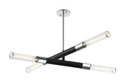 Tubo 4-Light Chandelier in Matte Black / Chrome