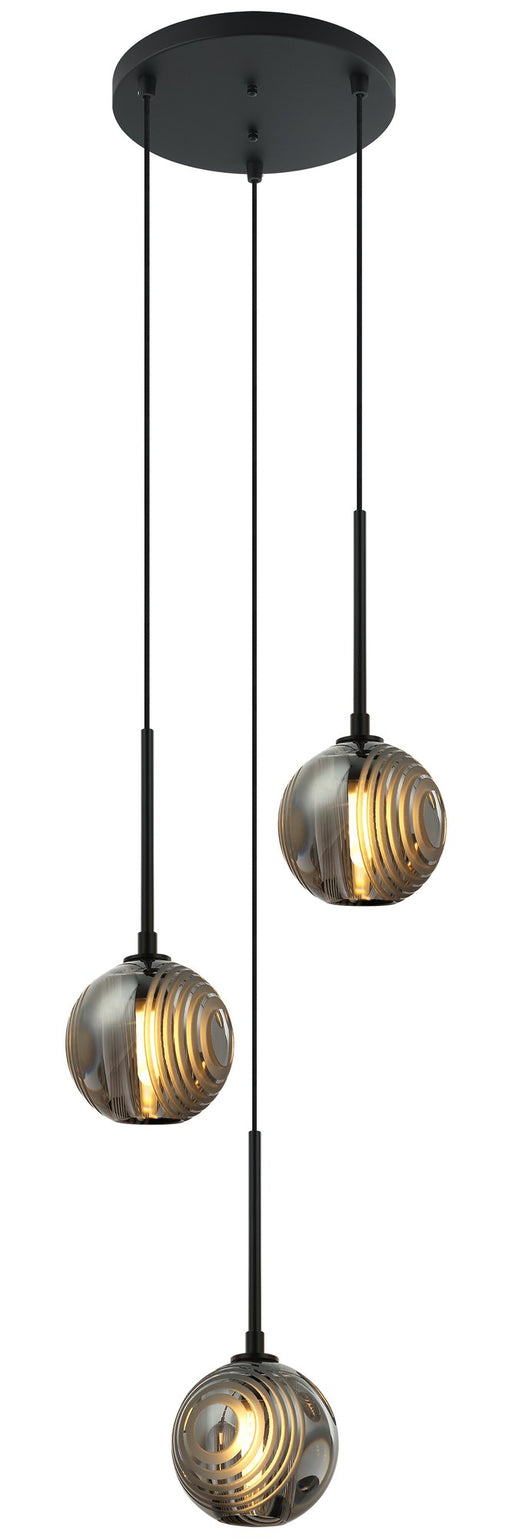 Jemyca 3-Light Pendant in Matte Black