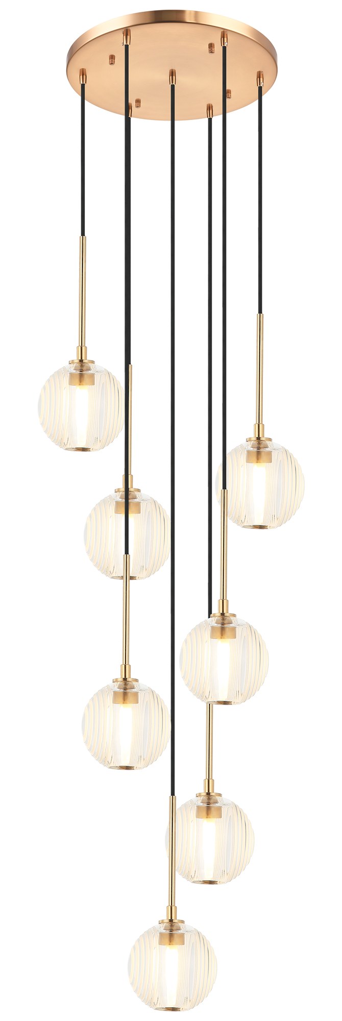 Jemyca 7-Light Pendant in Aged Gold Brass