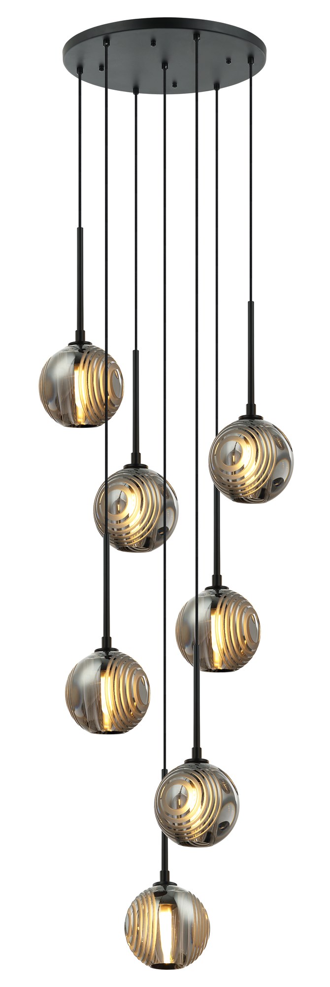 Jemyca 7-Light Pendant in Matte Black