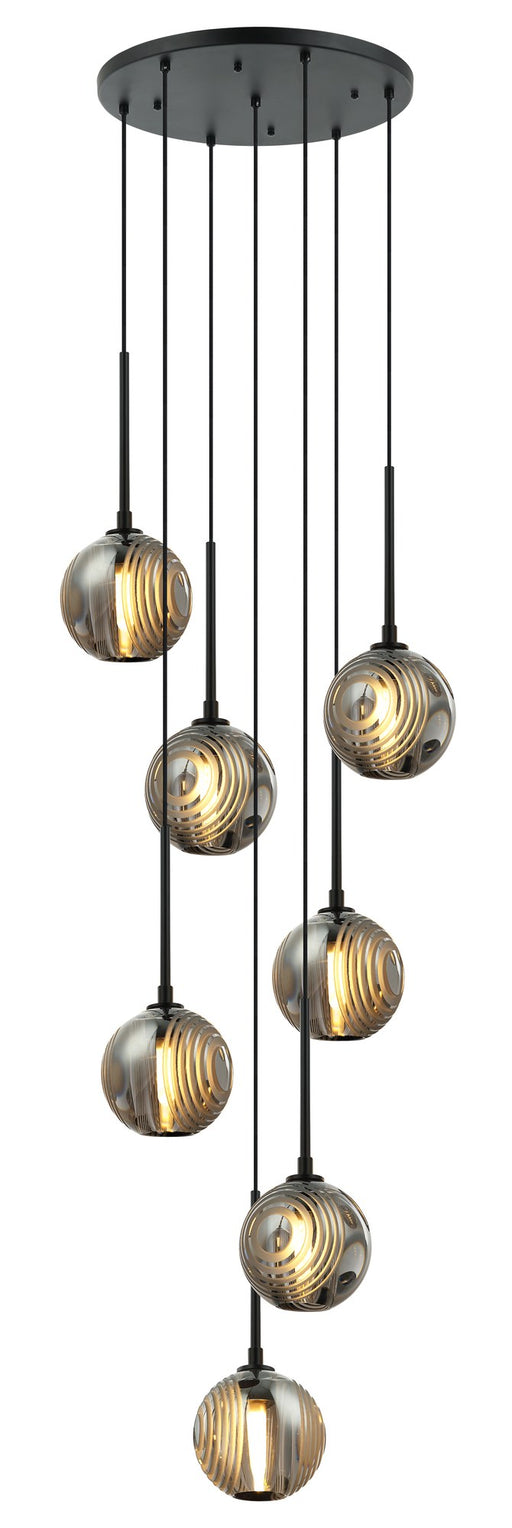 Jemyca 7-Light Pendant in Matte Black