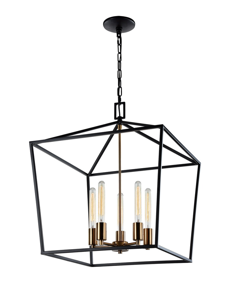 Scatola 20" 5-Light Chandelier in Rusty Black