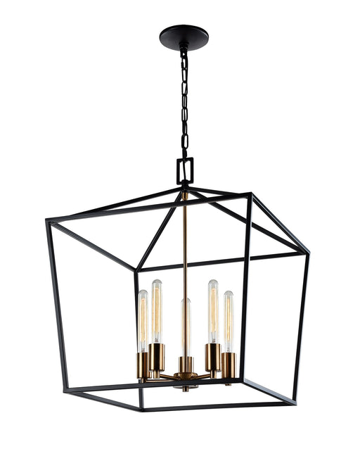 Scatola 20" 5-Light Chandelier in Rusty Black